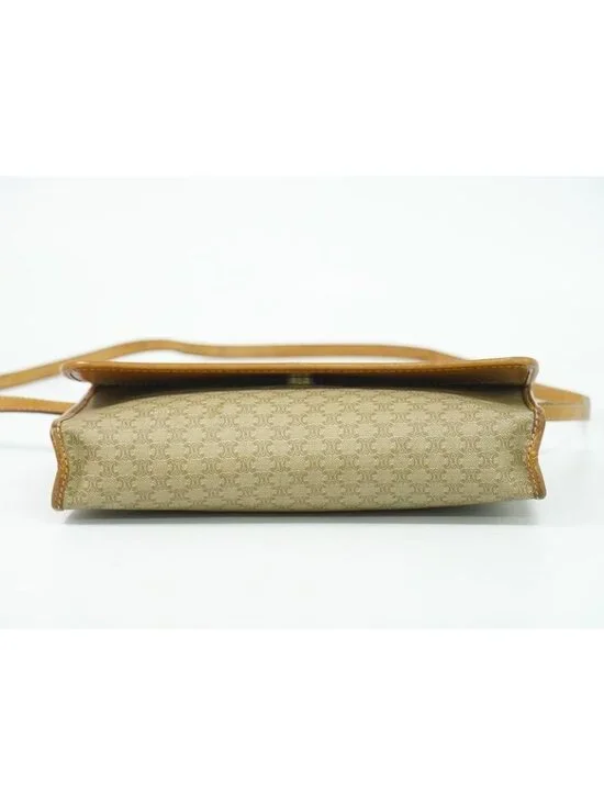 Celine Macadam 2-Way Shoulder Bag Clutch Pochette Beige - Picture 3 of 9